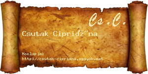 Csutak Cipriána névjegykártya